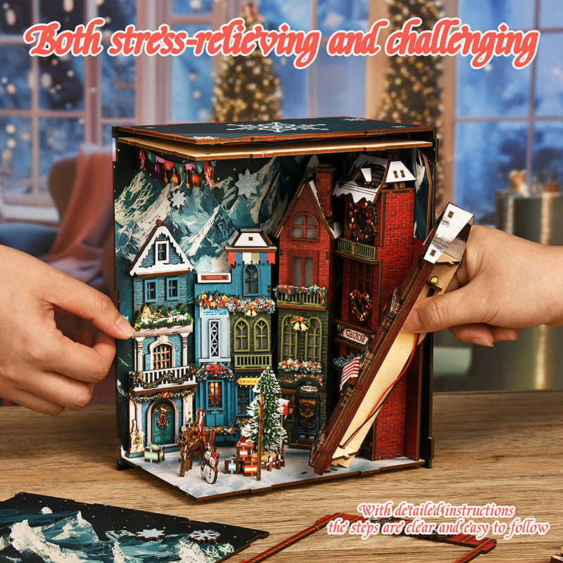 PUZZLESBEST DIY Book Nook | Christmas Street Corner