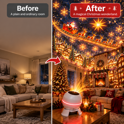 Kerstlichtprojector met bewegende sterpatronen, USB-gevoed, wit